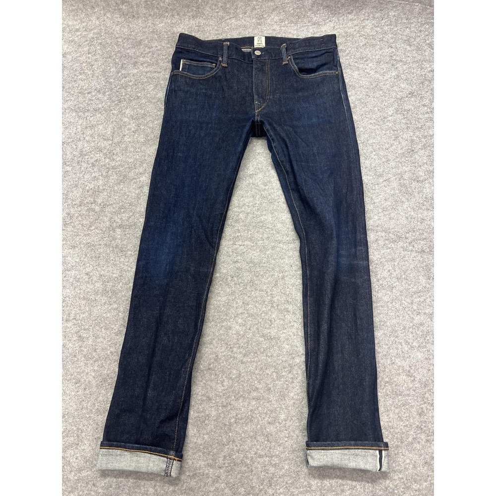 Hiroshi KATO Jeans Mens 32x32 Blue Selvedge The Needle Skinny Denim Dark Wash